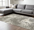 2' X 3' Gray And Ivory Distressed Abstract Scatter Rug